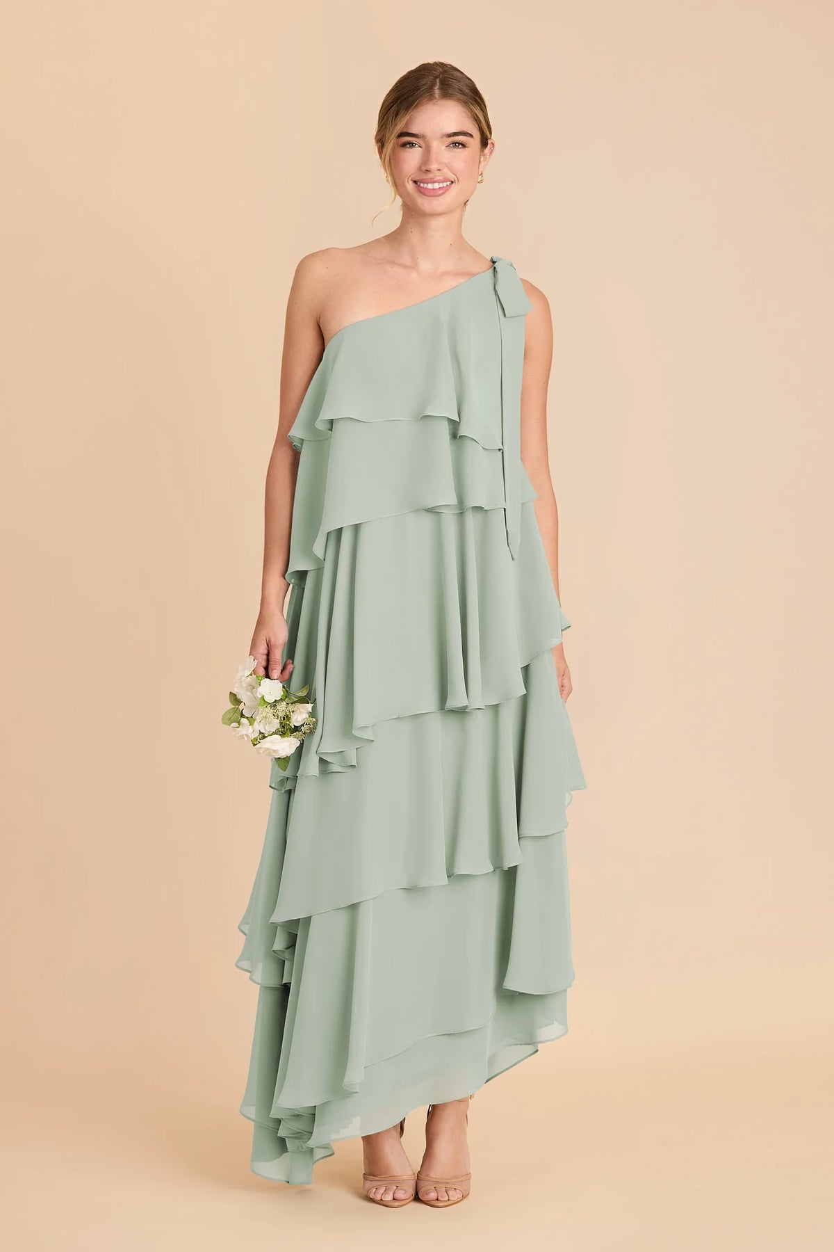Marisol Sage front view bridesmaid dress
