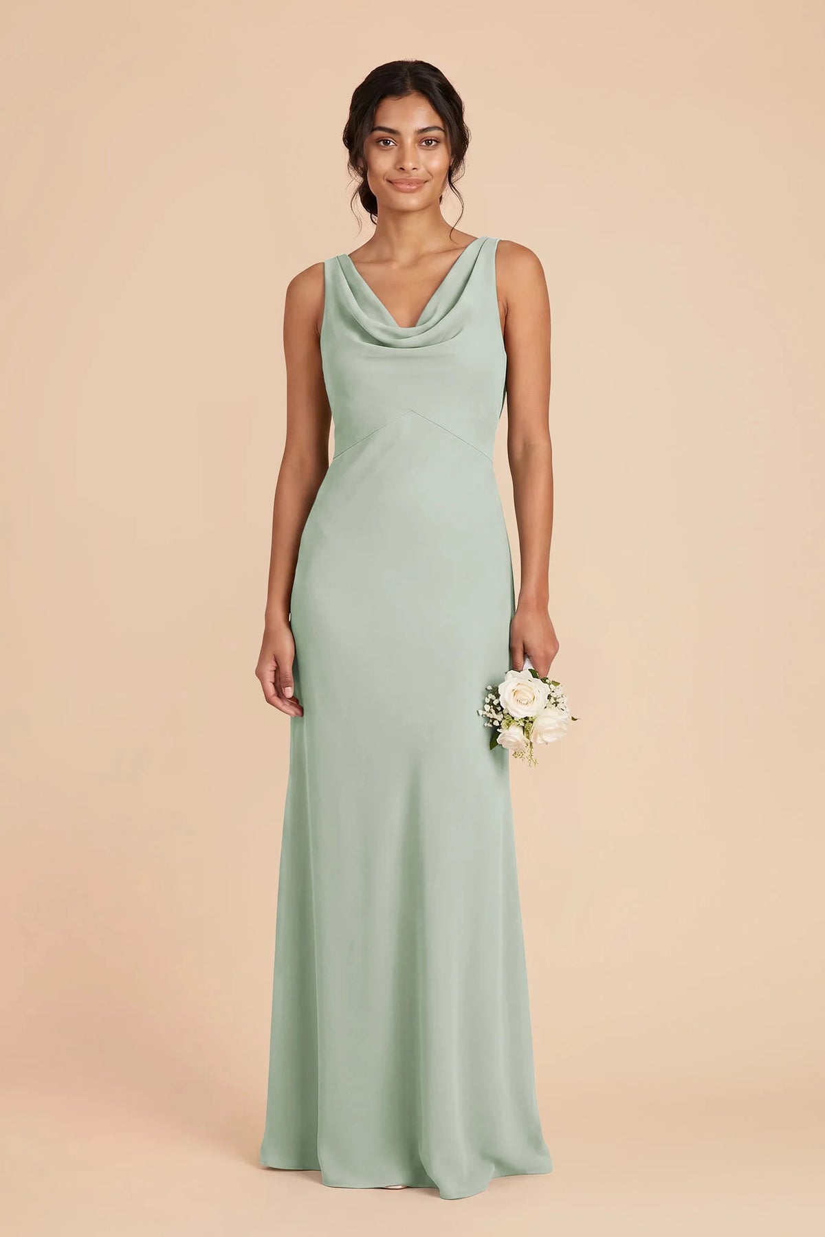 Odette Sage front view bridesmaid dress