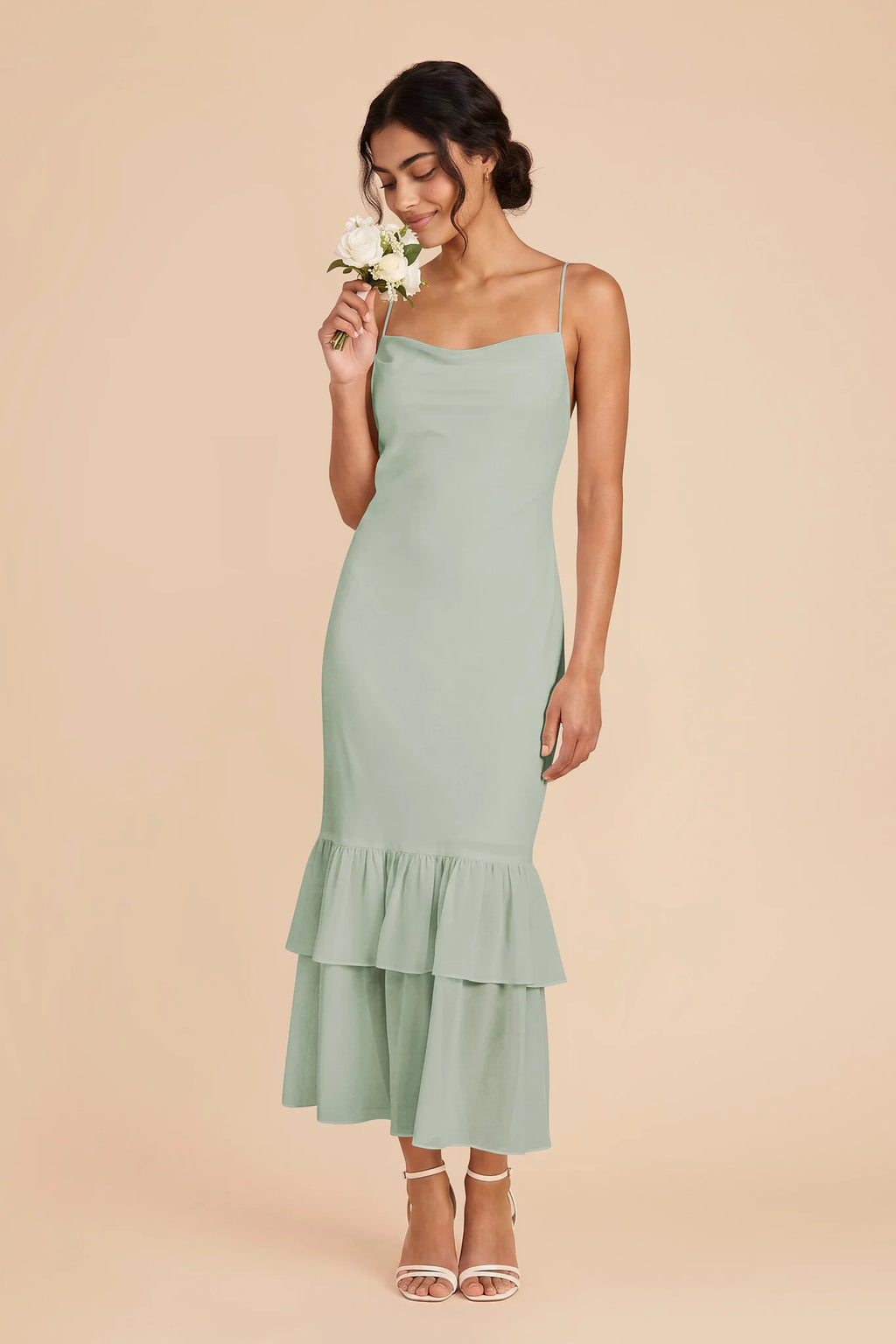 Liora Sage front view bridesmaid dress