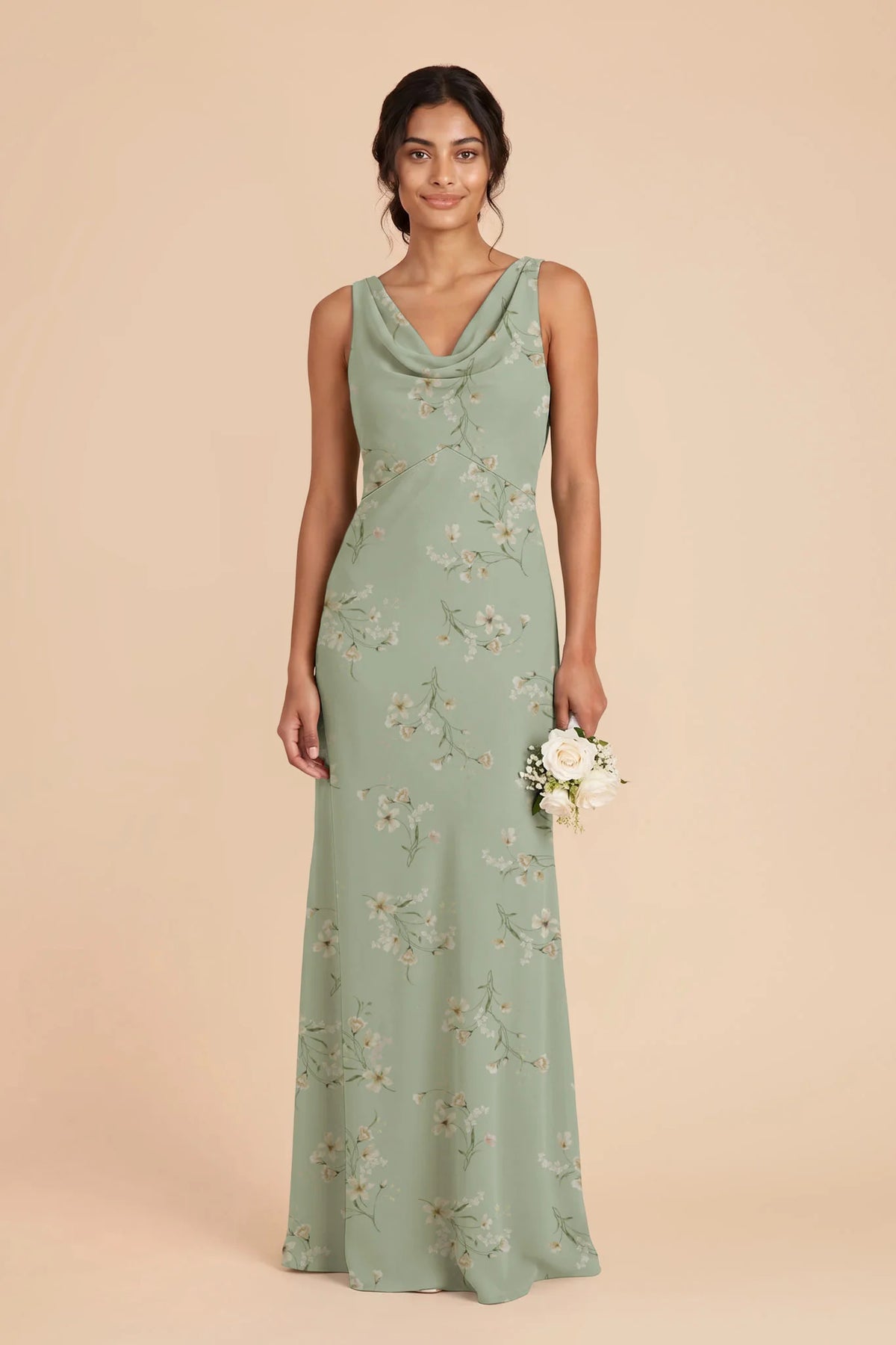 Odette Sage Le Fleur front view bridesmaid dress