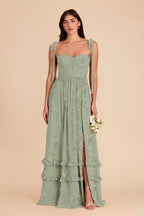 Daphne Sage Le Fleur front view bridesmaid dress