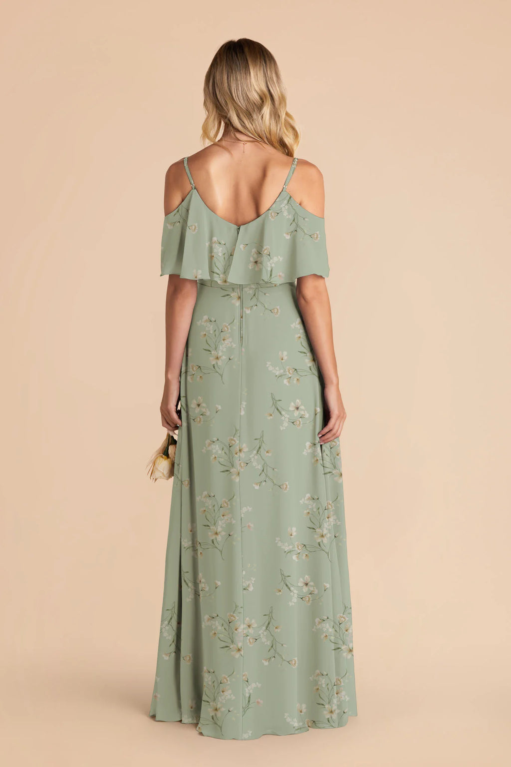 Genevieve Sage Le Fleur back view bridesmaid dress