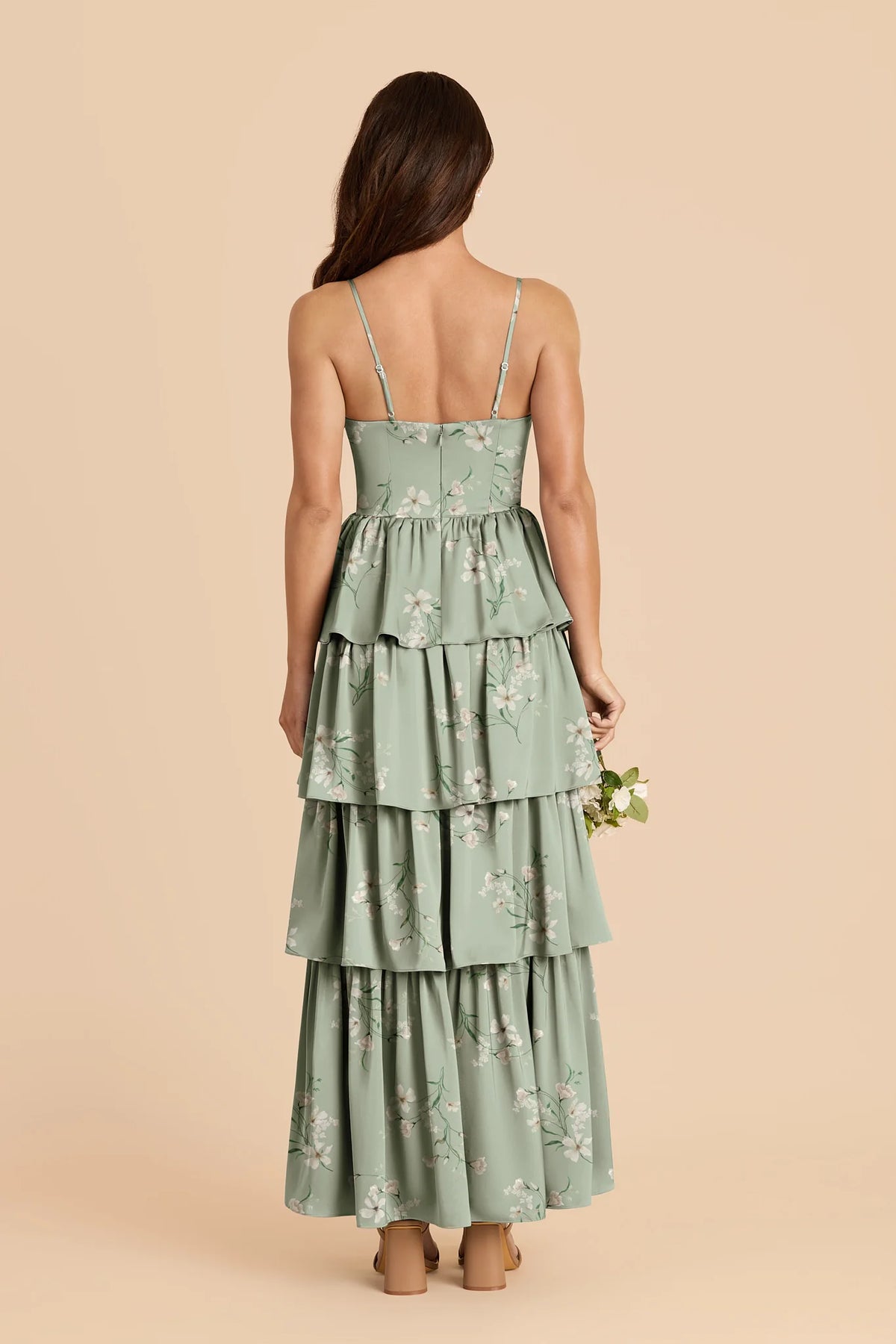 Calista Sage Le Fleur back view bridesmaid dress
