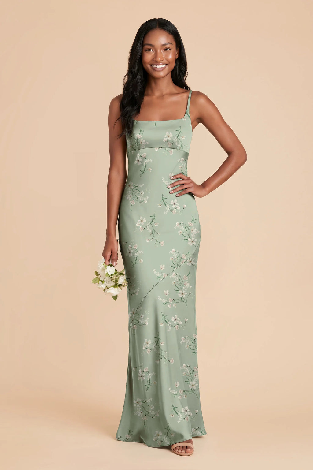 Noelle Sage Le Fleur front view bridesmaid dress