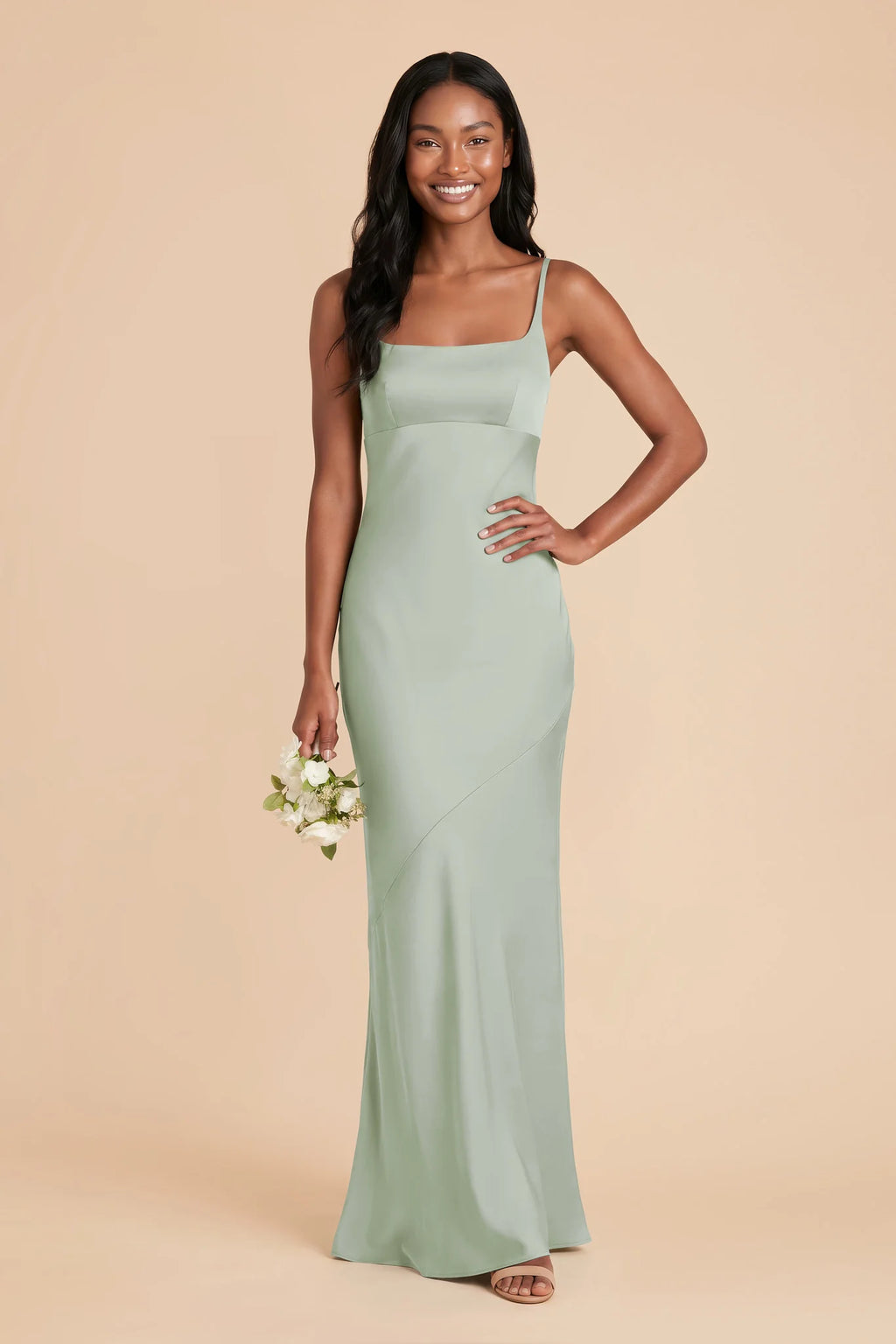 Noelle Sage front view bridesmaid dress