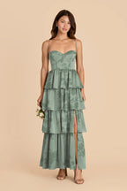 Calista Sage Whimsical Blooms front view bridesmaid dress
