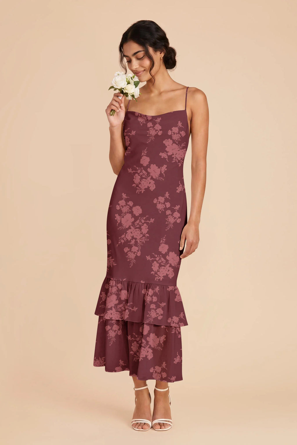 Liora Sangria Whimsical Blooms front view bridesmaid dress