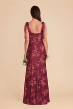 Elowen Sangria Whimsical Blooms back view bridesmaid dress