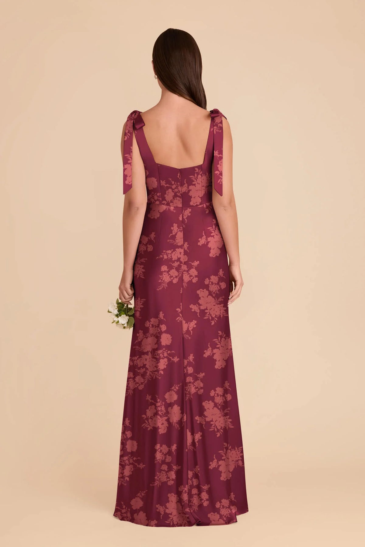 Elowen Sangria Whimsical Blooms back view bridesmaid dress