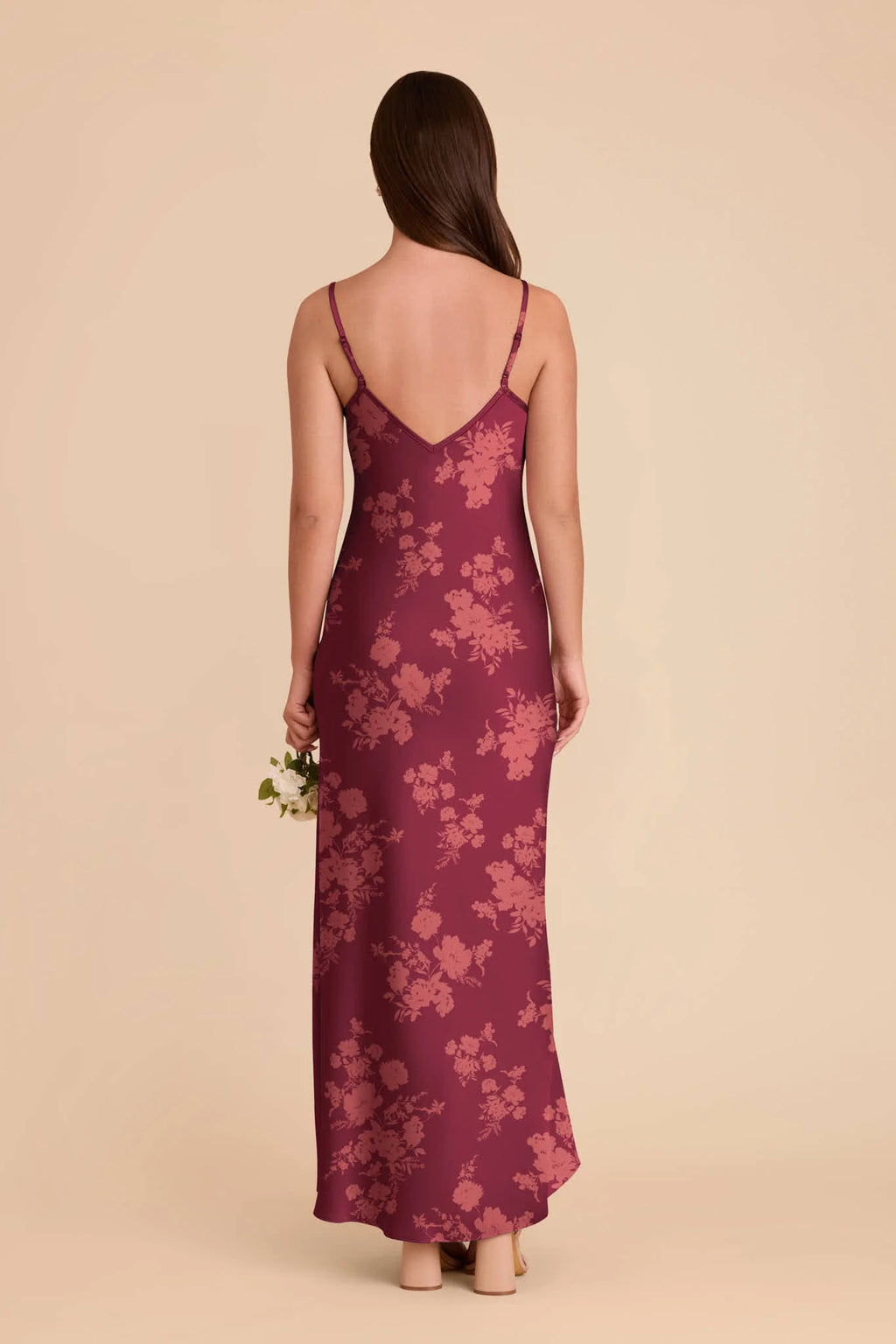Amara Sangria Whimsical Blooms back view bridesmaid dress