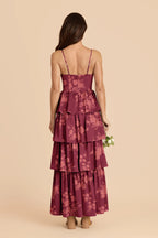 Calista Sangria Whimsical Blooms back view bridesmaid dress