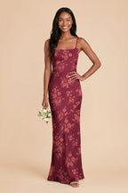Noelle Sangria Whimsical Blooms front view bridesmaid dress