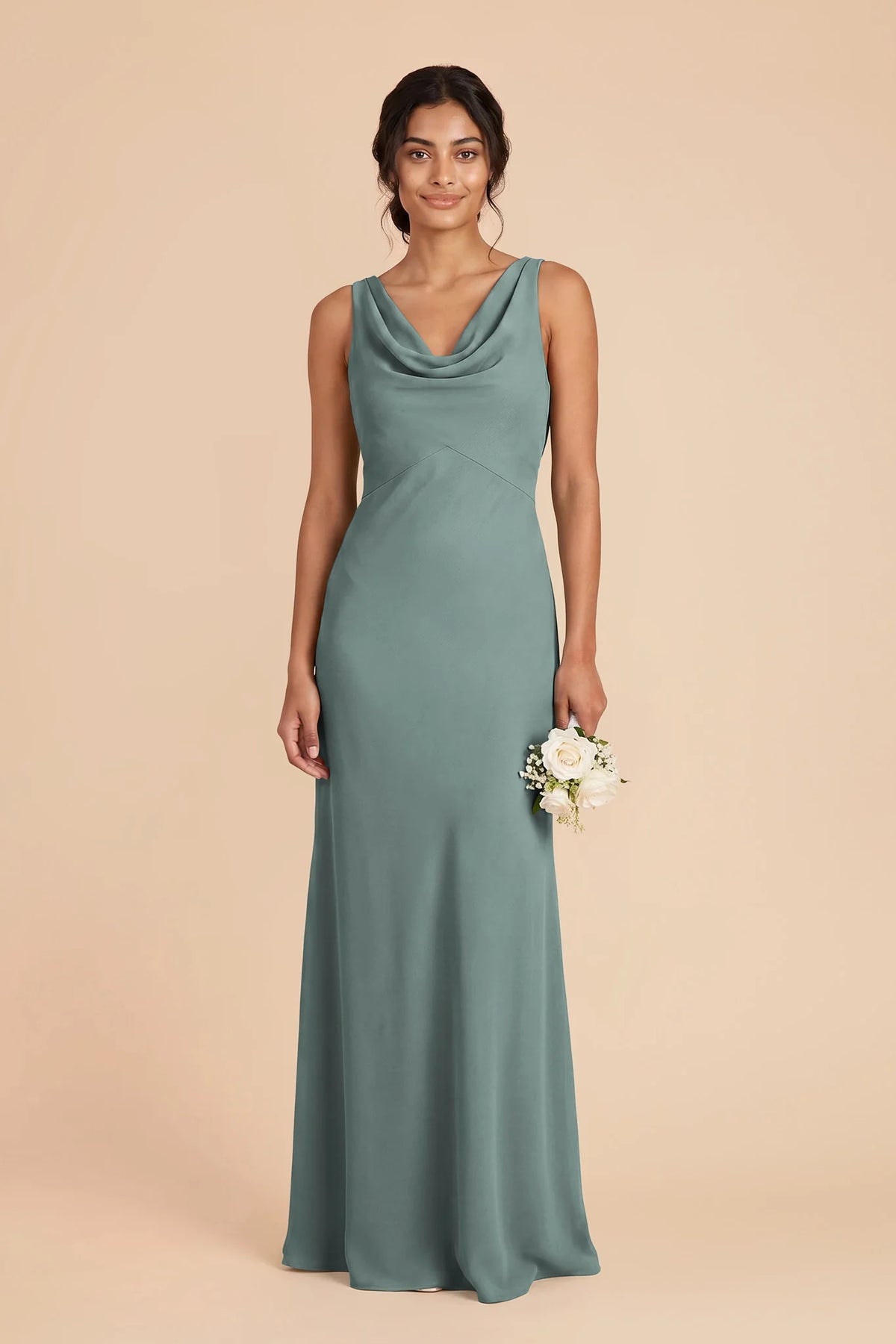 Odette Sea Glass front view bridesmaid dress