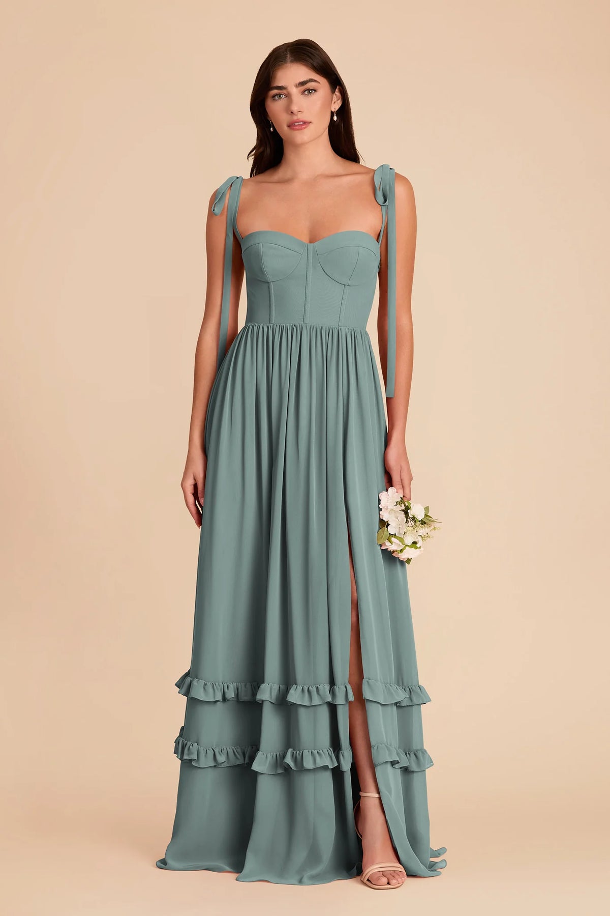Daphne Sea Glass front view bridesmaid dress