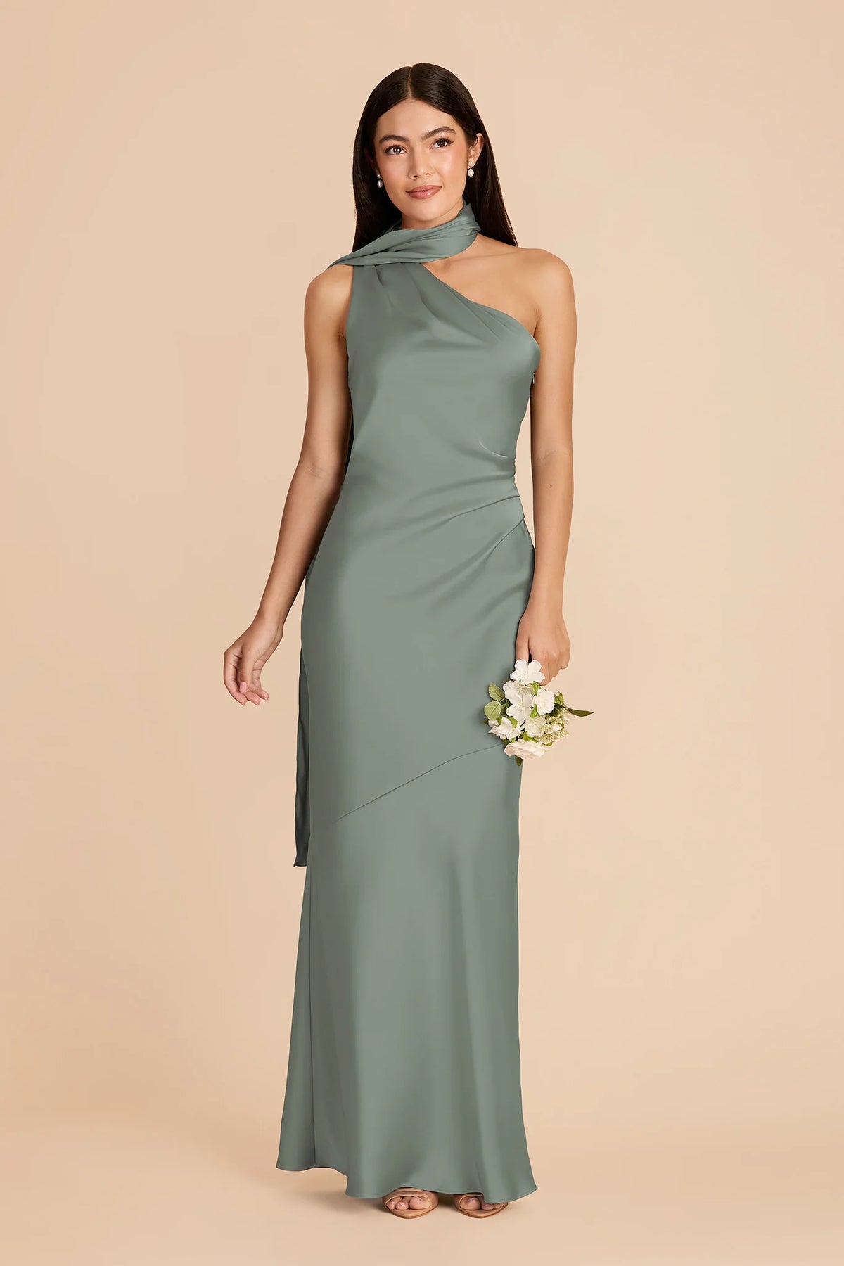 Ariadne Sea Glass front view bridesmaid dress