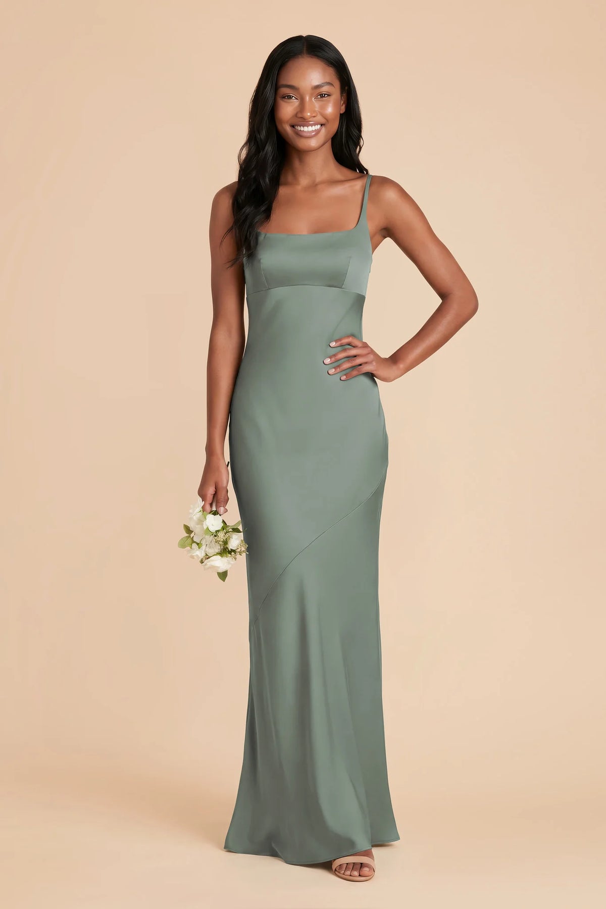 Noelle Sea Glass front view bridesmaid dress