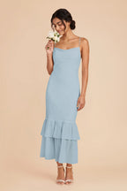 Liora Sky Blue front view bridesmaid dress