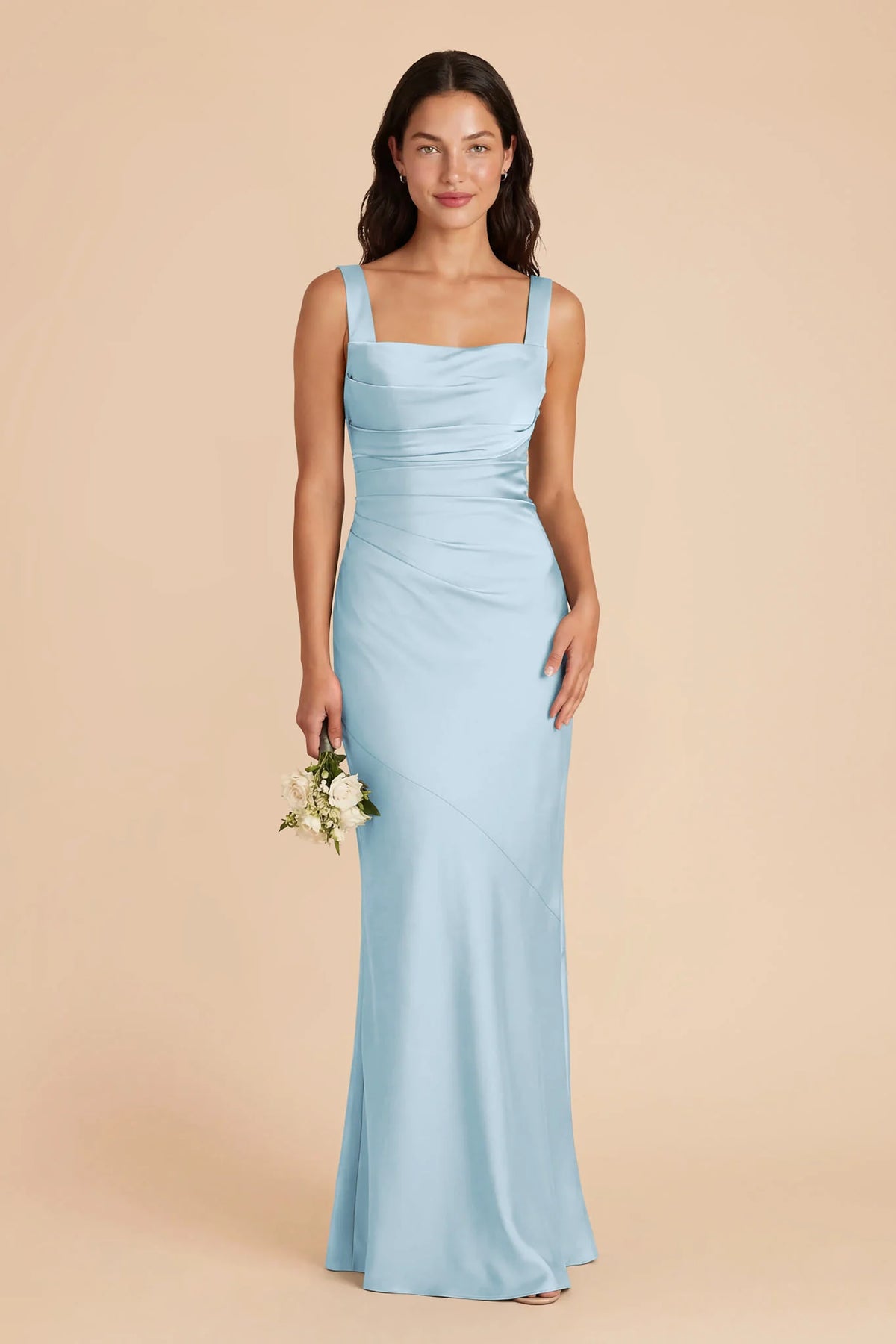 Colette Sky Blue front view bridesmaid dress
