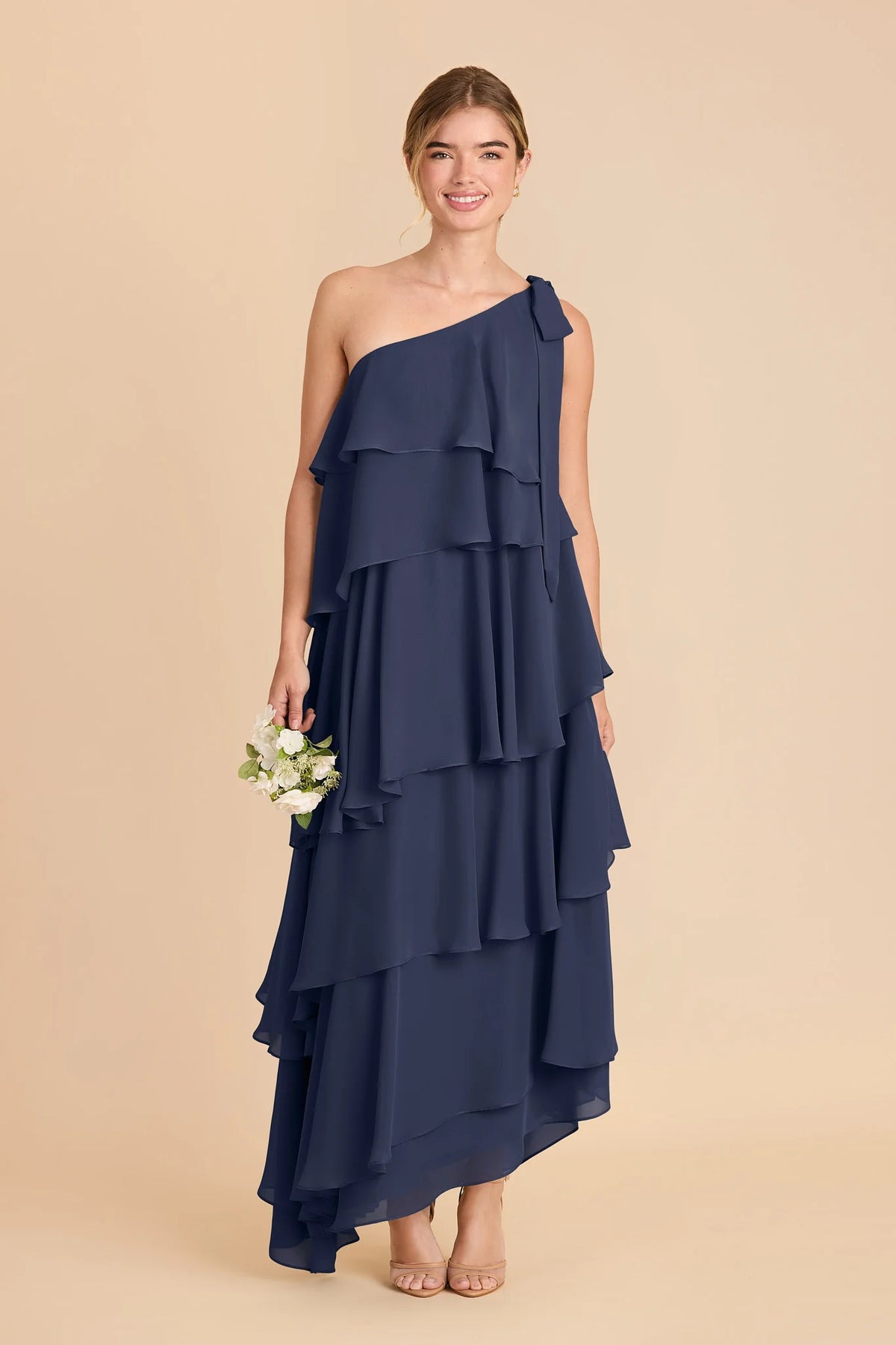 Marisol Slate Blue front view bridesmaid dress