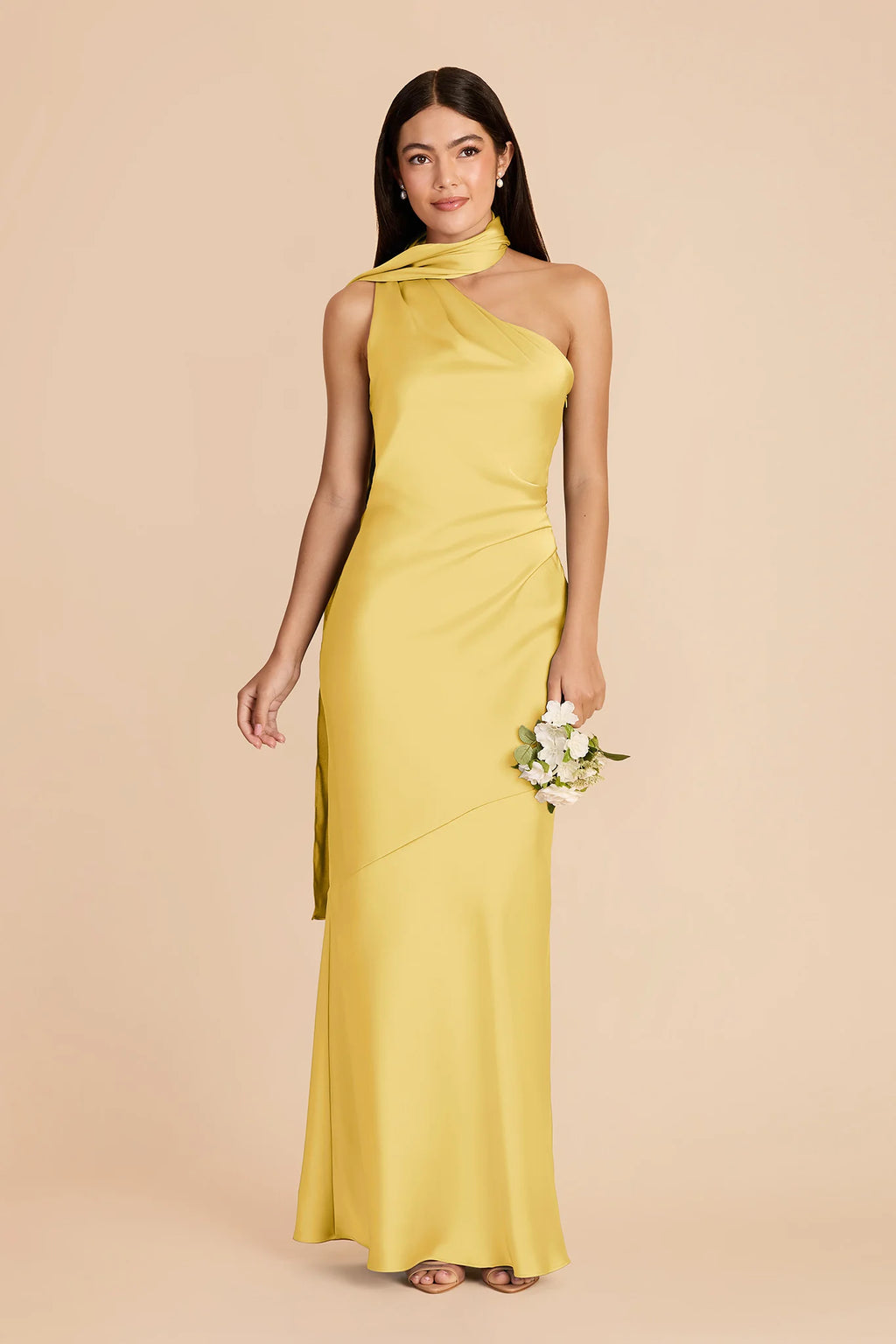 Ariadne Sunflower Yellow front view bridesmaid dress