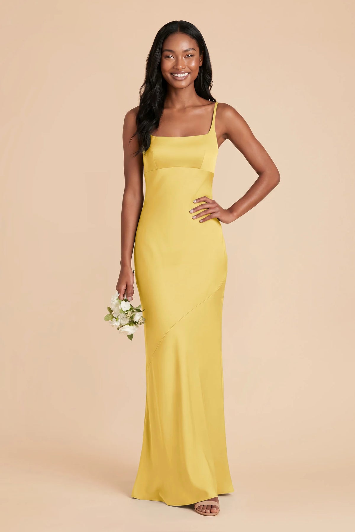 Noelle Sunflower Yellow front view bridesmaid dress