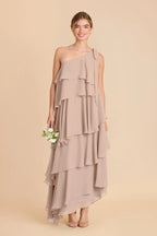 Marisol Taupe front view bridesmaid dress