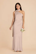 Ariadne Taupe front view bridesmaid dress