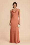 Odette Terracotta front view bridesmaid dress