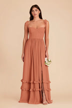 Daphne Terracotta front view bridesmaid dress
