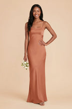 Noelle Terracotta front view bridesmaid dress