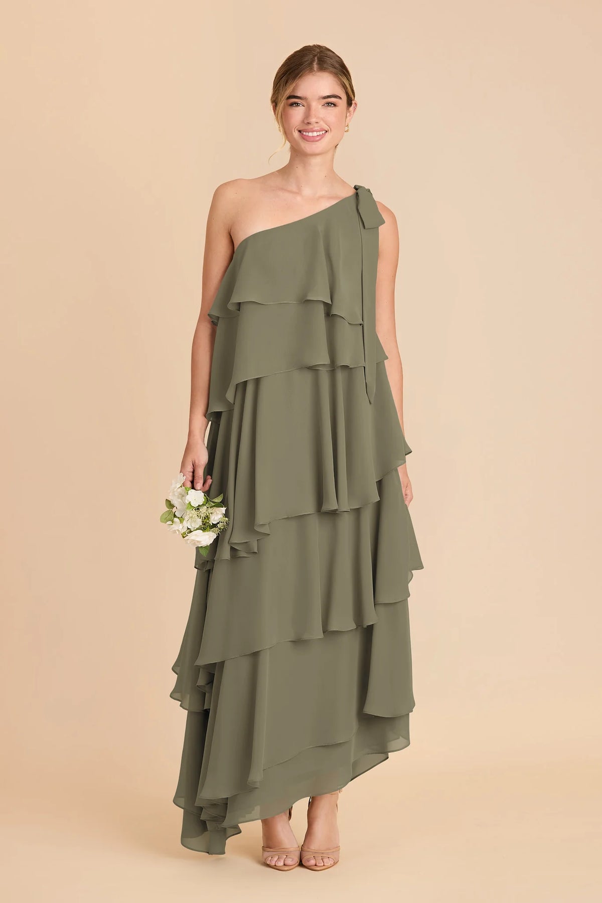 Marisol Thyme front view bridesmaid dress
