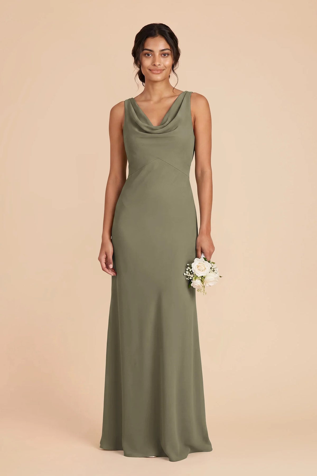 Odette Thyme front view bridesmaid dress