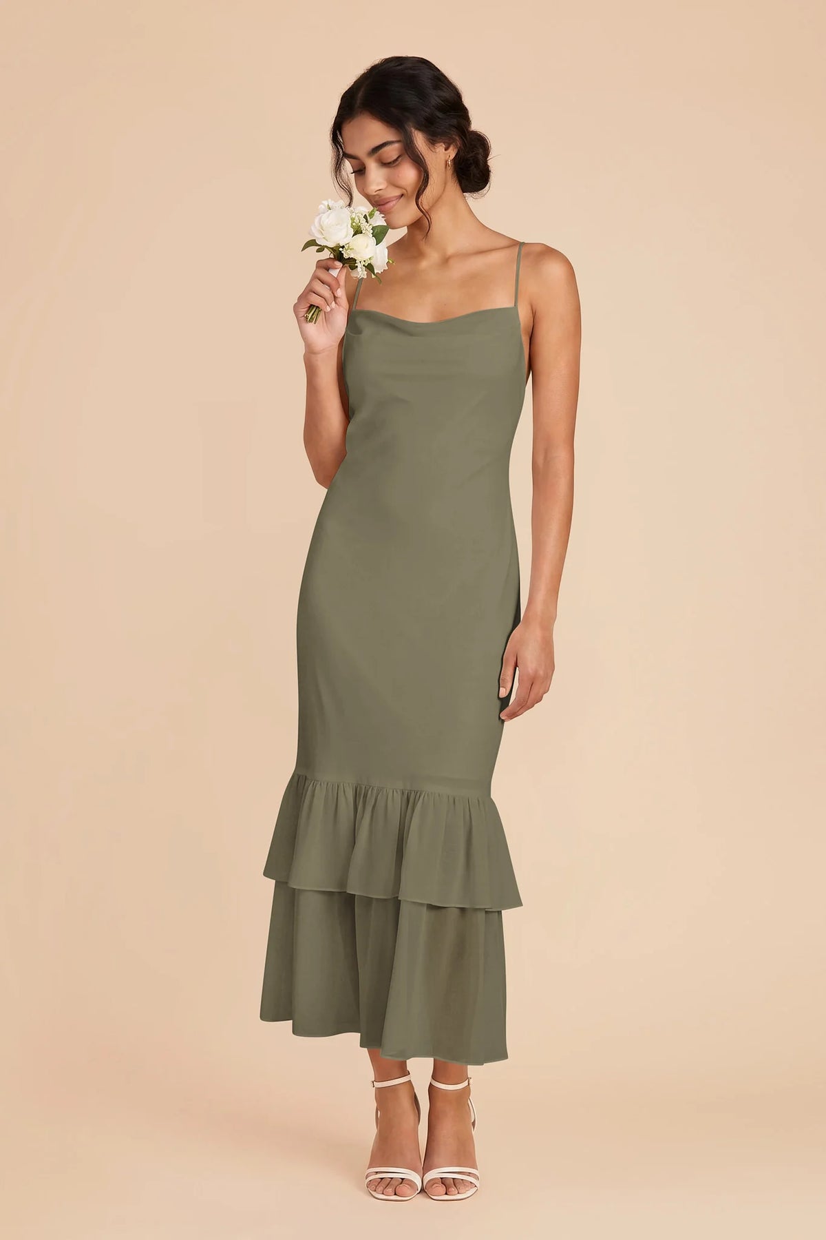 Liora Thyme front view bridesmaid dress