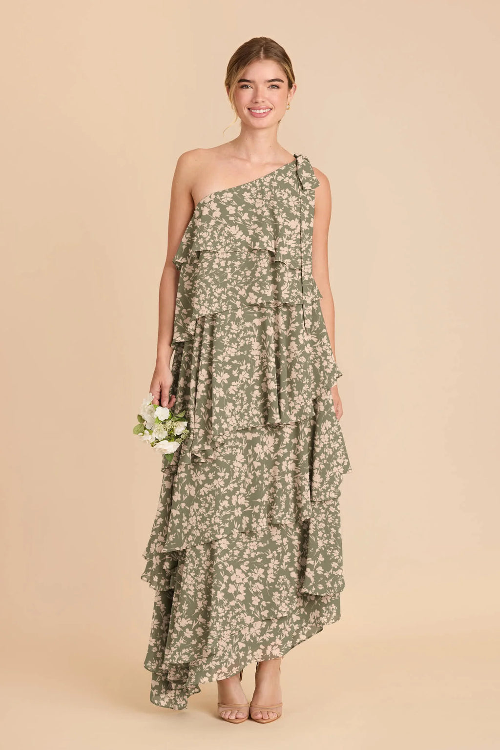 Marisol Thyme Dreamy Floral front view bridesmaid dress