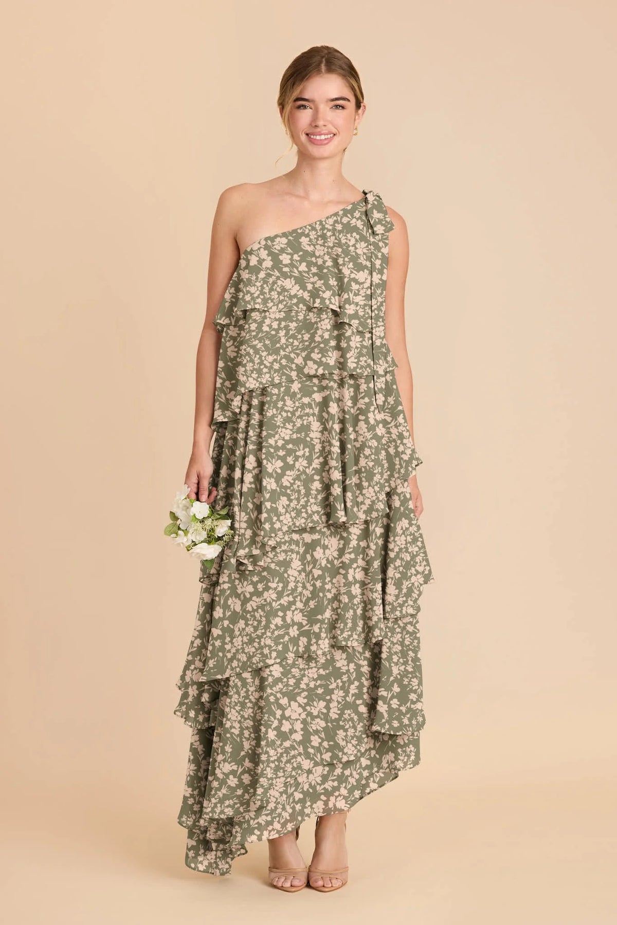 Marisol Thyme Dreamy Floral front view bridesmaid dress