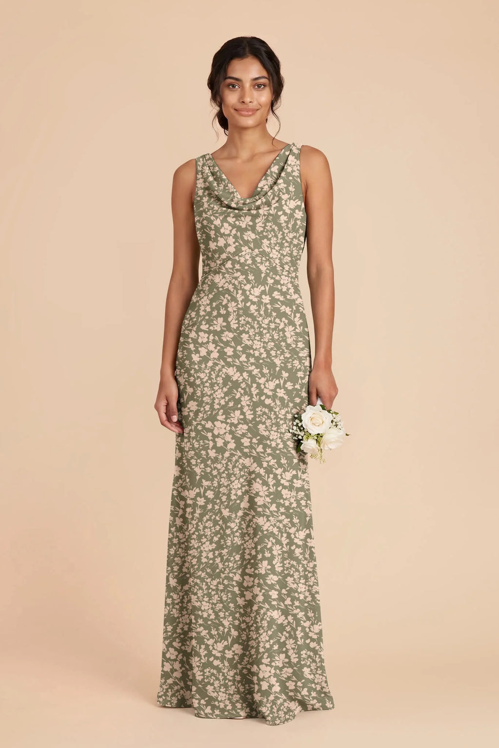 Odette Thyme Dreamy Floral front view bridesmaid dress