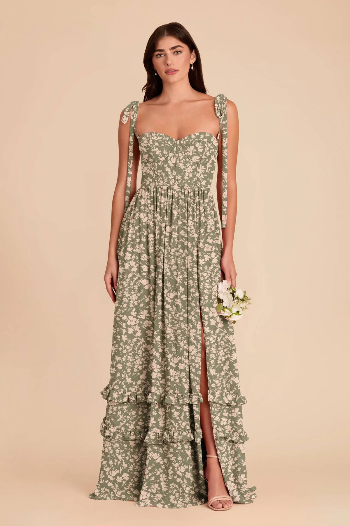 Daphne Thyme Dreamy Floral front view bridesmaid dress
