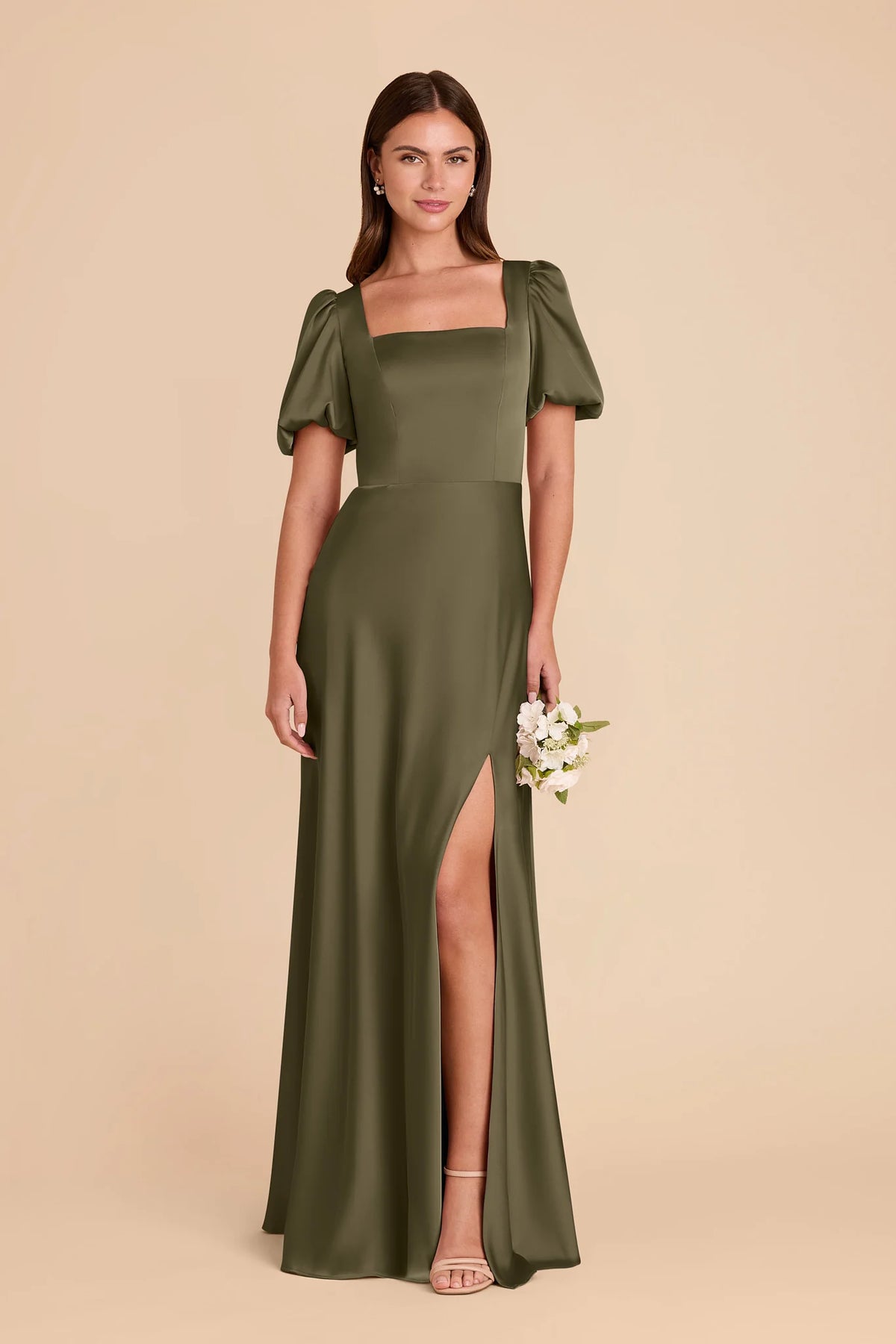 Selene Thyme front view bridesmaid dress