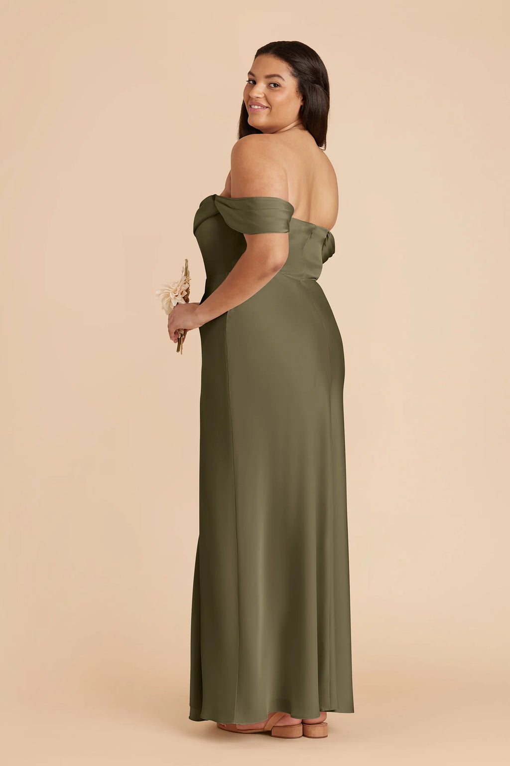 Corinne Thyme back view bridesmaid dress
