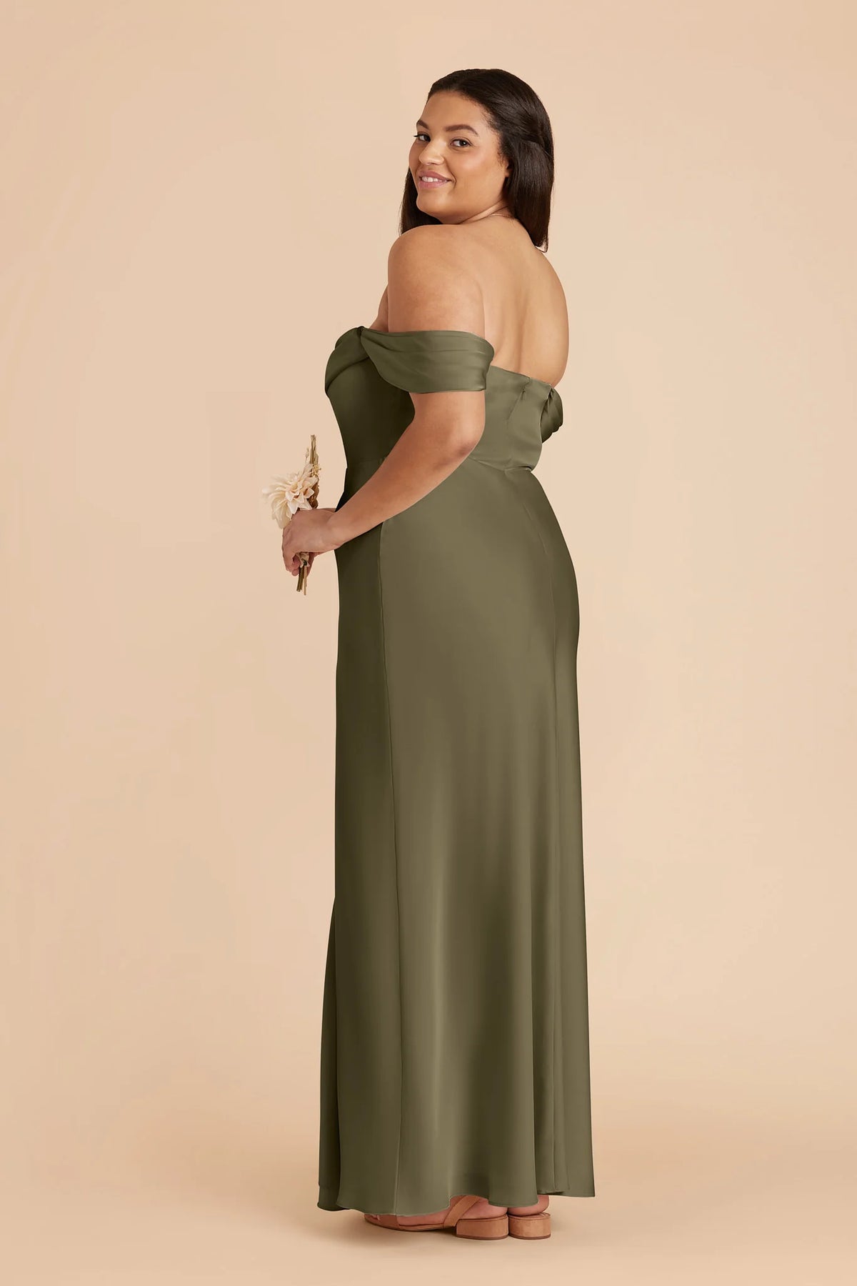Corinne Thyme back view bridesmaid dress