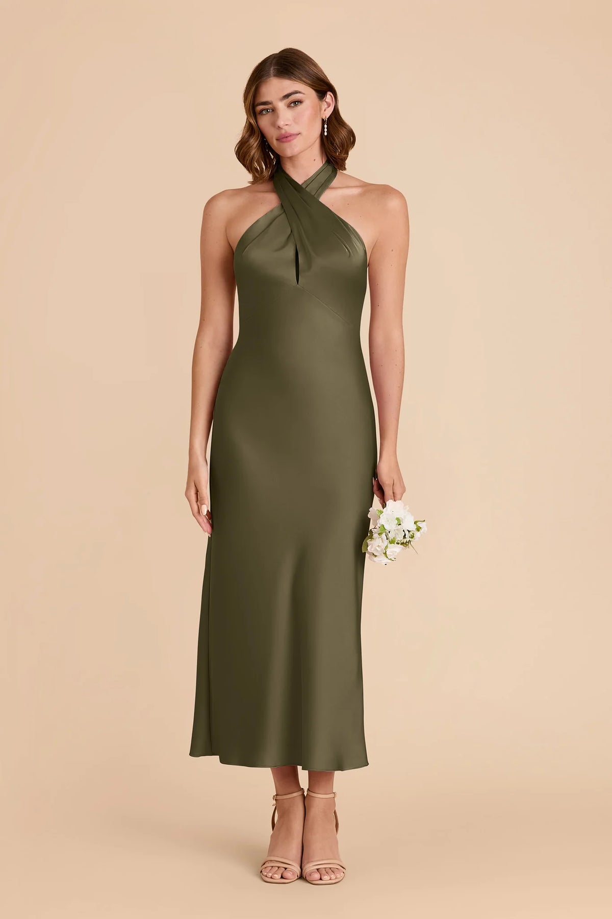 Seraphine Thyme front view bridesmaid dress