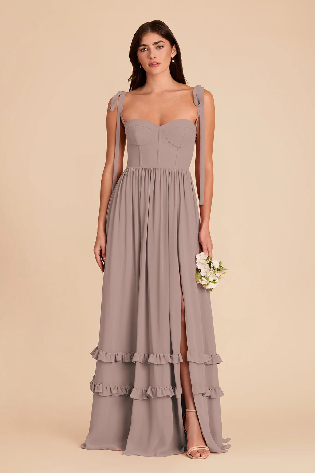 Daphne Toffee front view bridesmaid dress