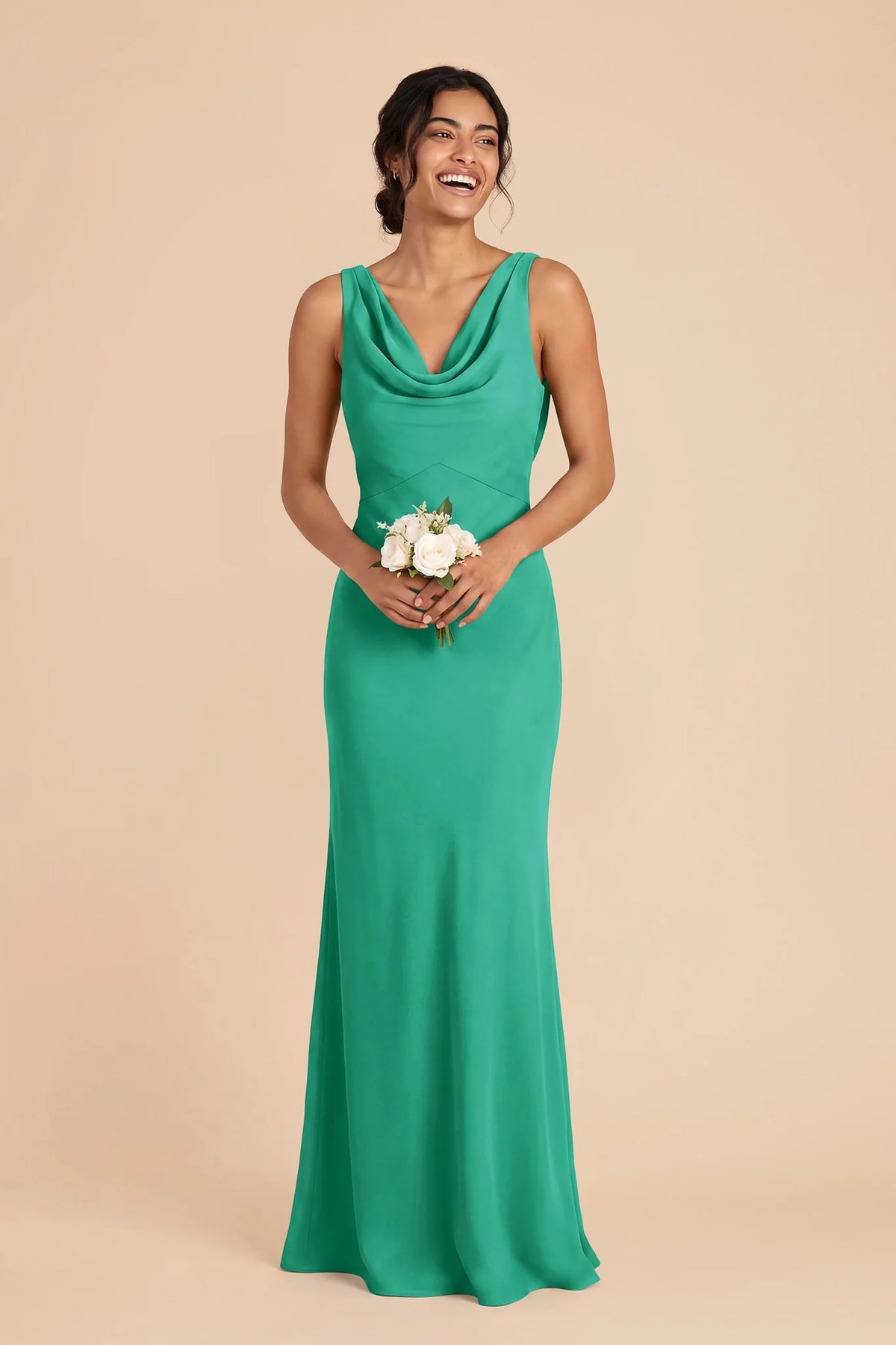 Odette Turquoise front view bridesmaid dress