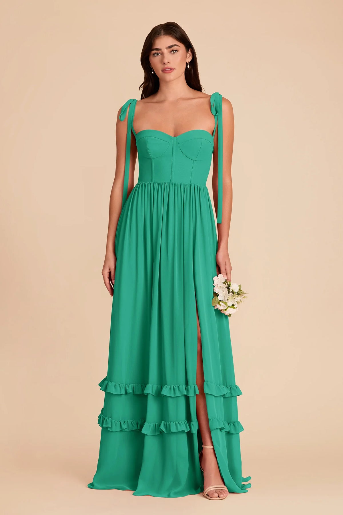 Daphne Turquoise front view bridesmaid dress