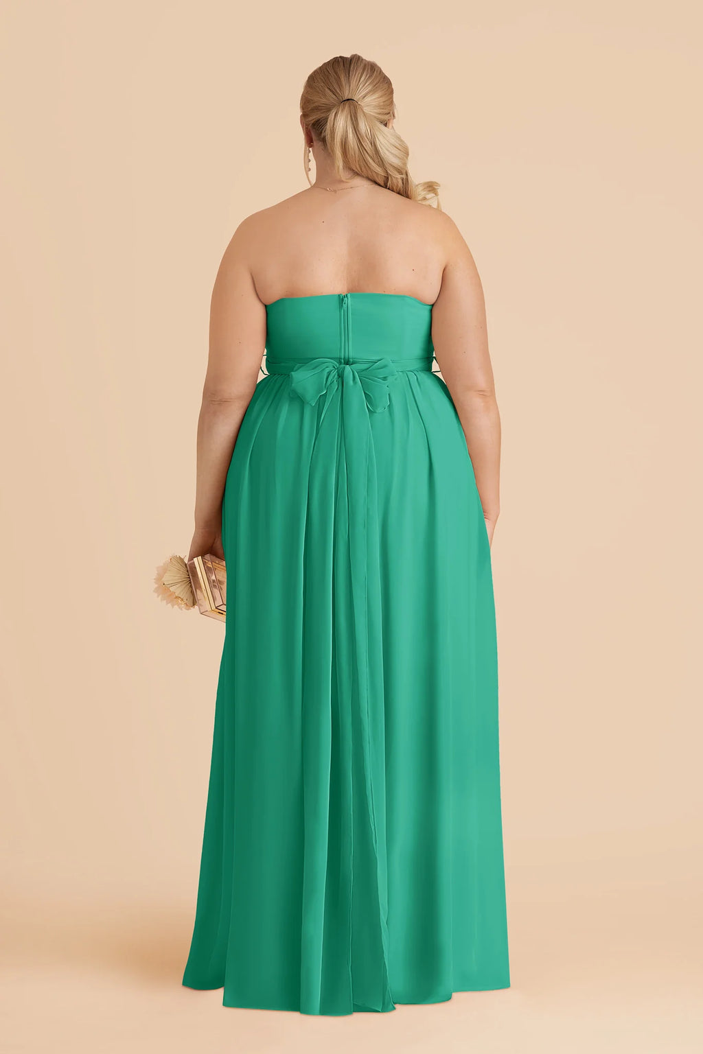 Elodie Turquoise back view bridesmaid dress