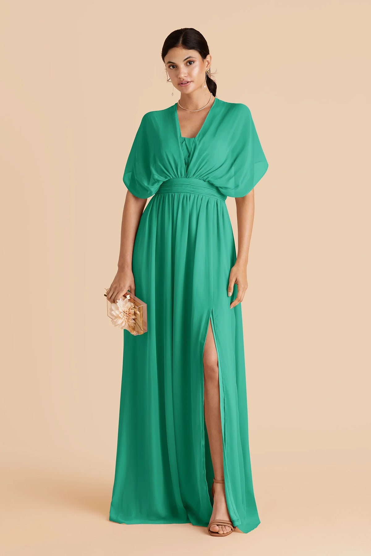 Elodie Turquoise front view bridesmaid dress