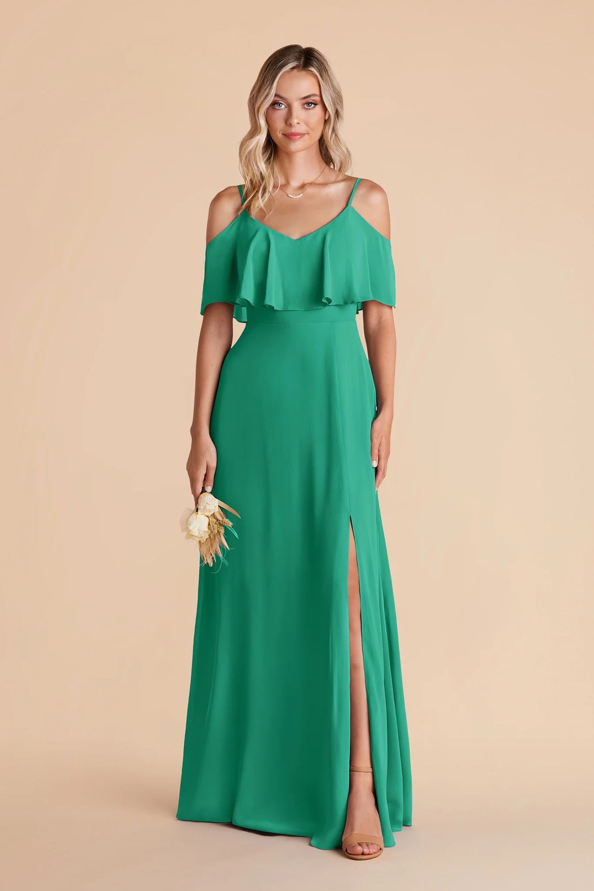 Genevieve Turquoise front view bridesmaid dress