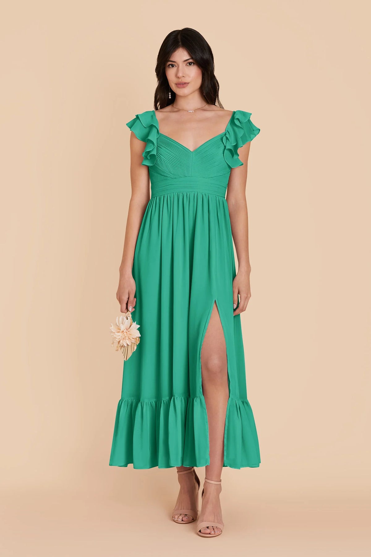 Talia Turquoise front view bridesmaid dress