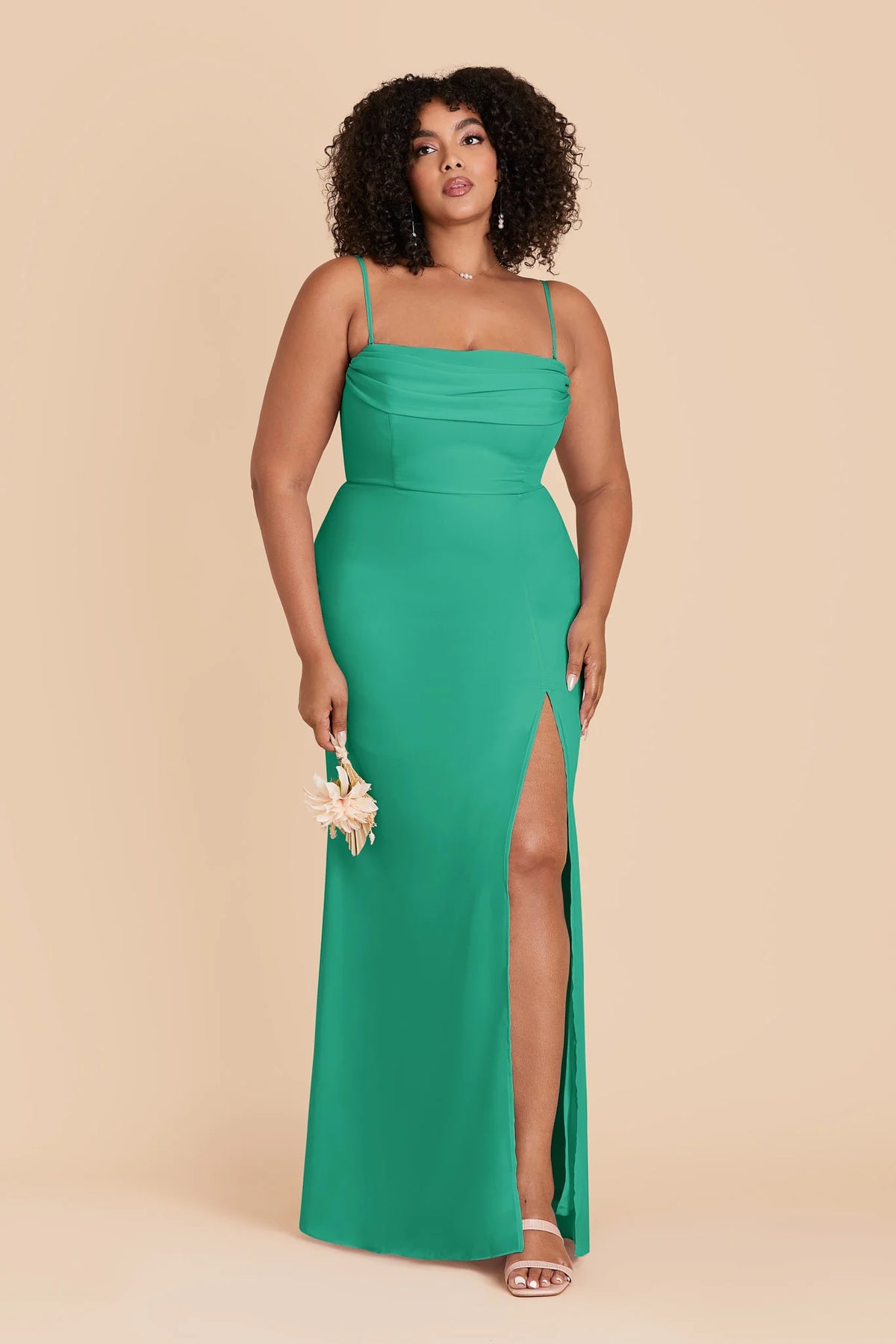 Odessa Turquoise front view bridesmaid dress