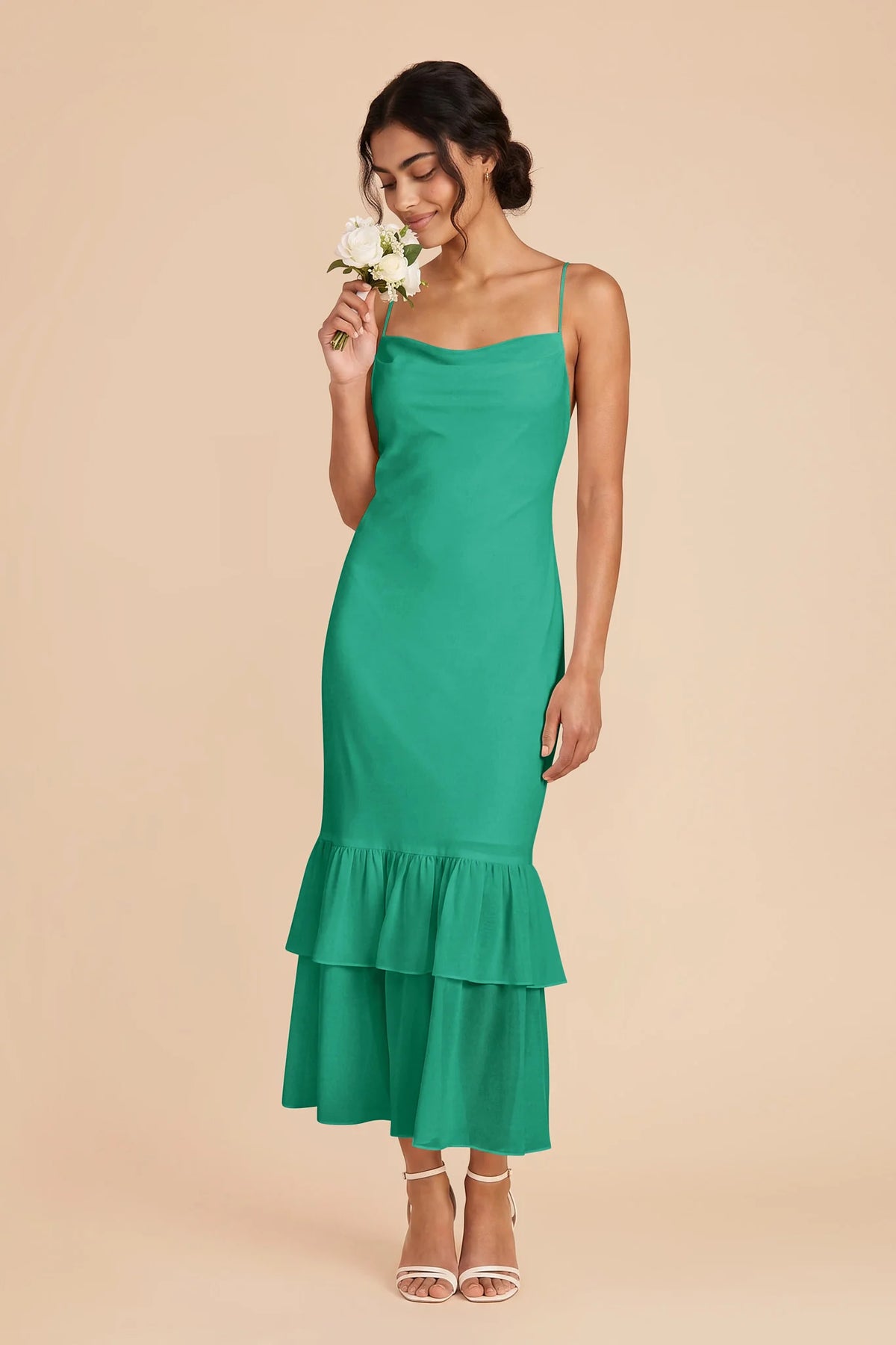 Liora Turquoise front view bridesmaid dress